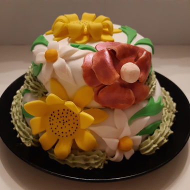Een bloemetjes taart