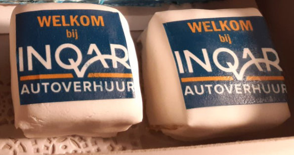 gebakjes fondant met logo